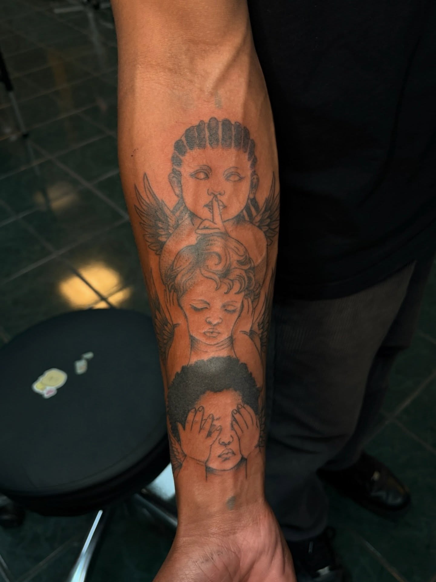 Angels realism tattoo on the forearm by tati 🇬🇺🇵🇭