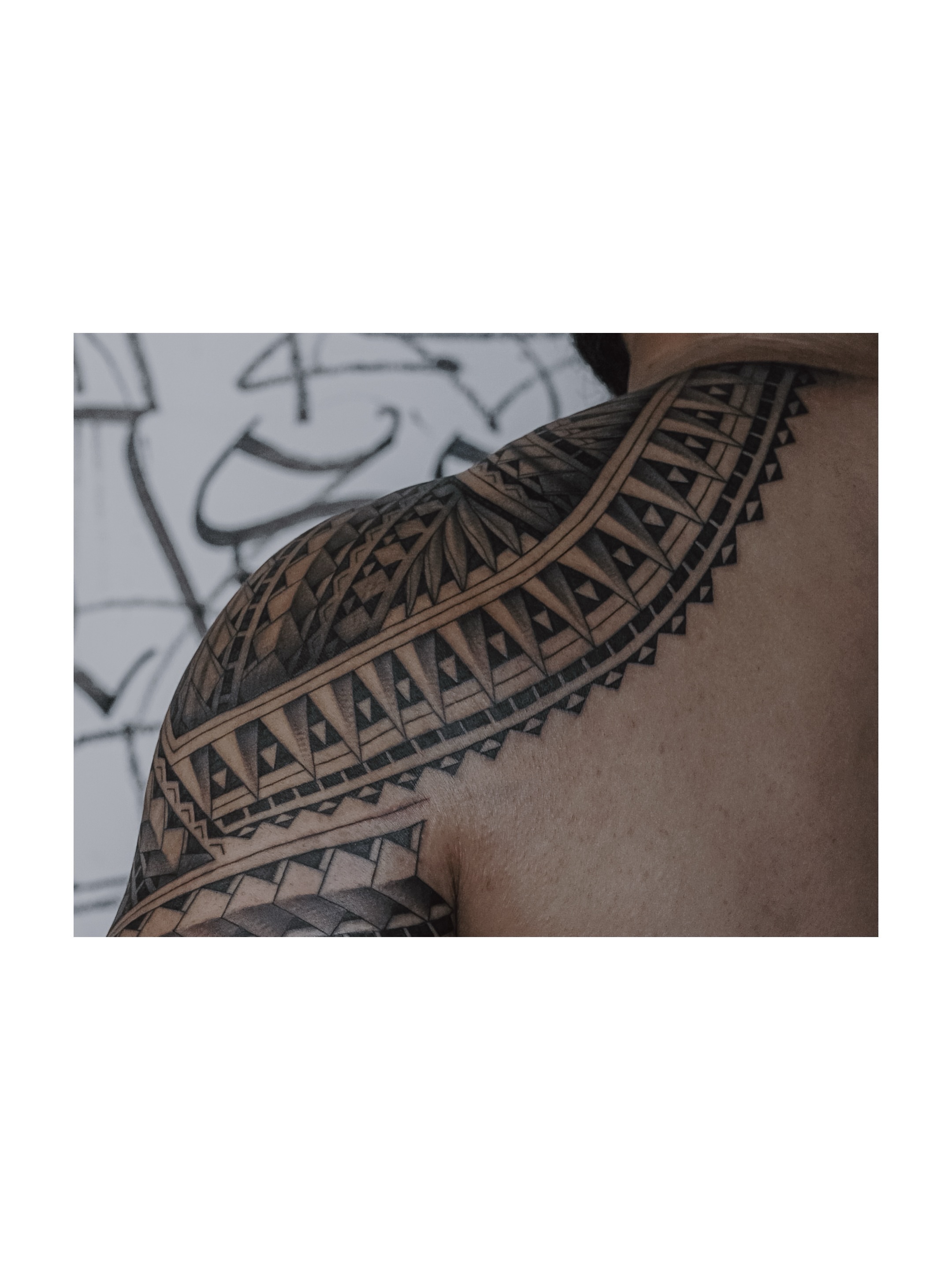 Tribal pattern tribal tattoo on the shoulder by TATTOOS by DESMOND