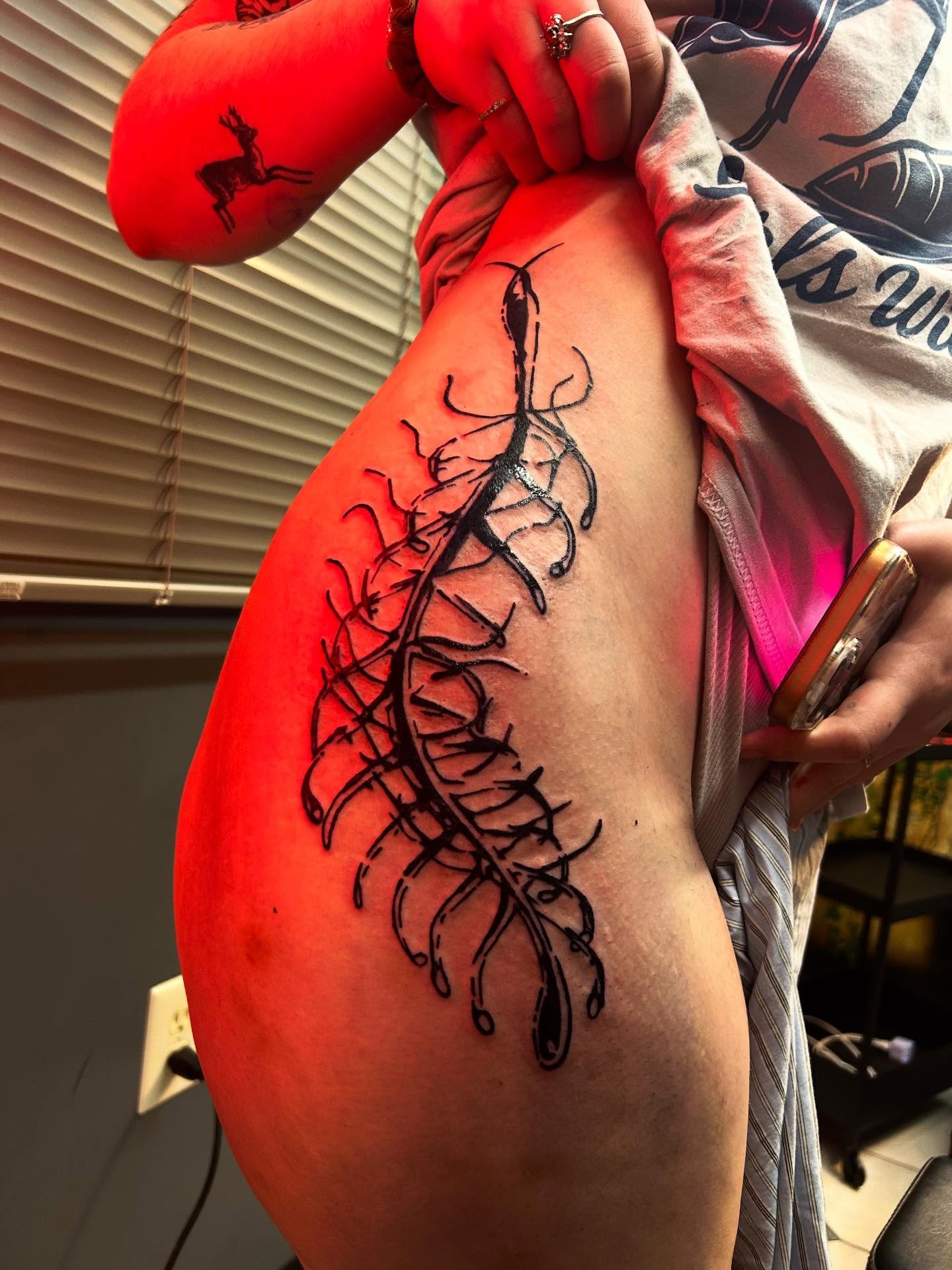 Tattoo by @maddiedoestattoos — blackwork