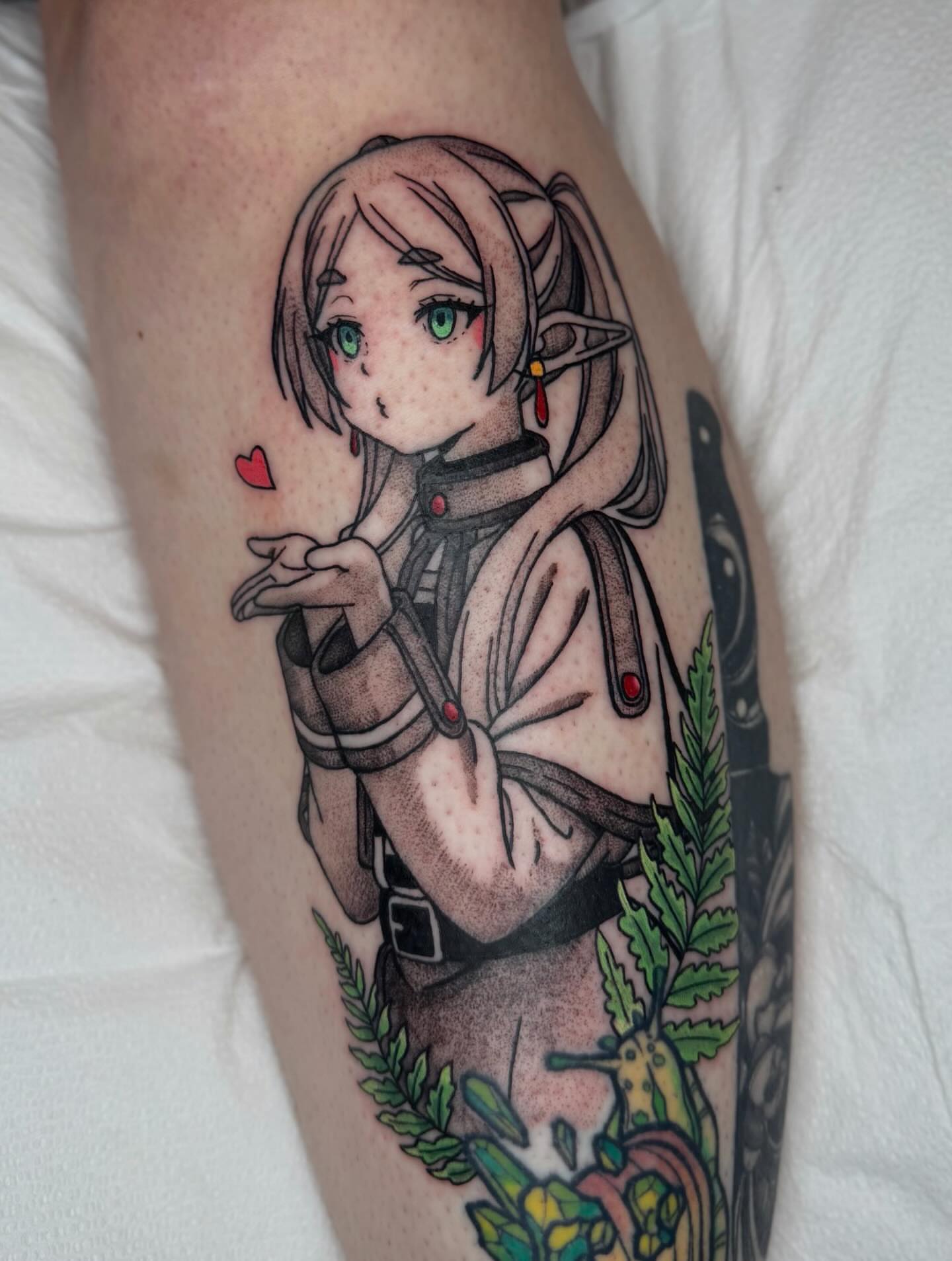 Elf girl anime tattoo on the forearm by Brandi 🕷, Mentor, Ohio