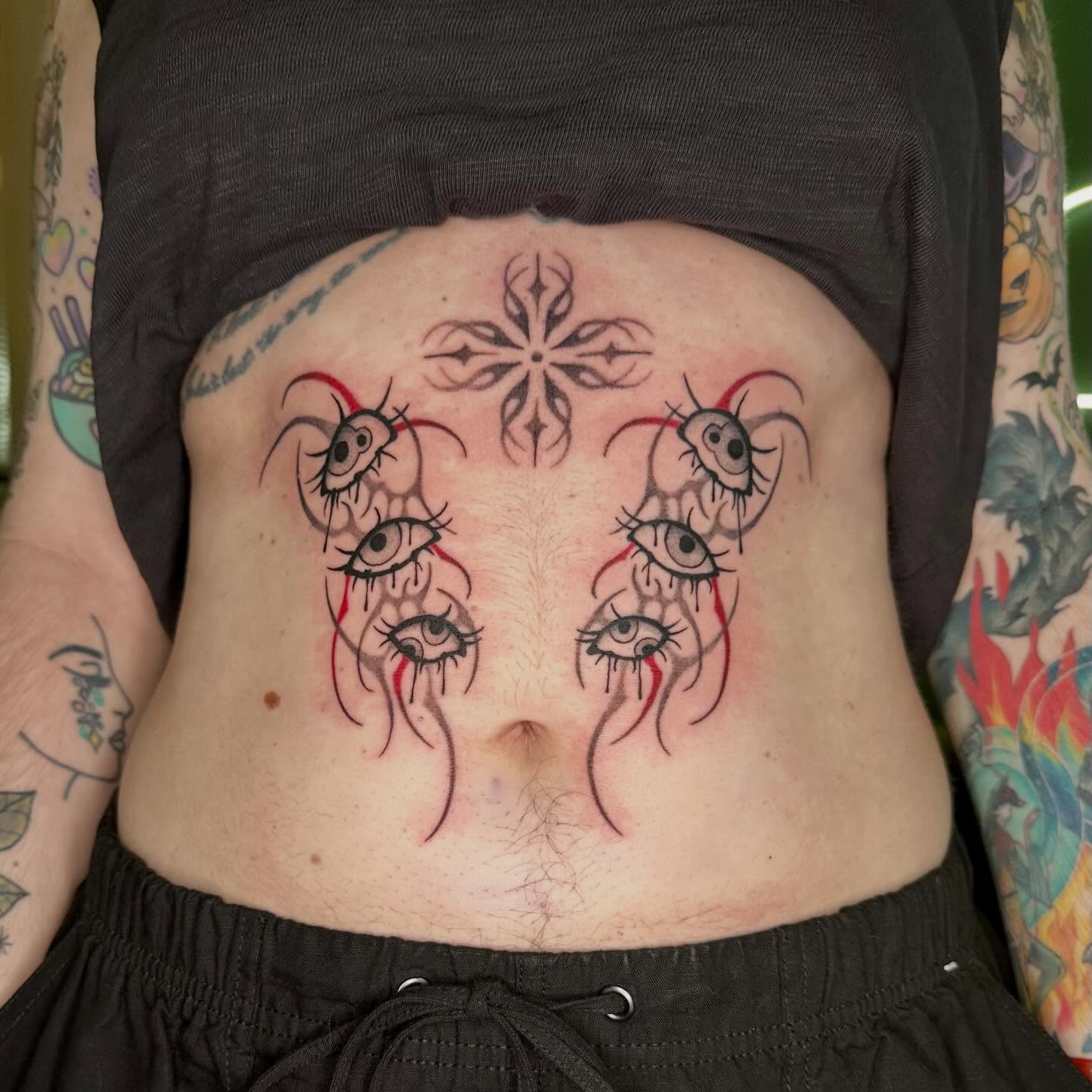 Tattoo by @ooey.gooey.tattooey — geometric, dark_realism