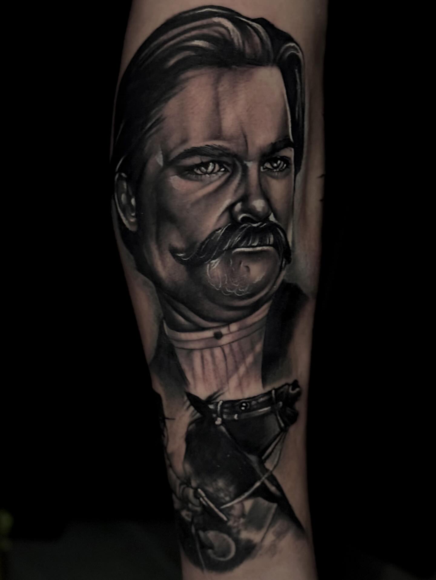 Tattoo by @kat_tattooer — realism, black_and_grey