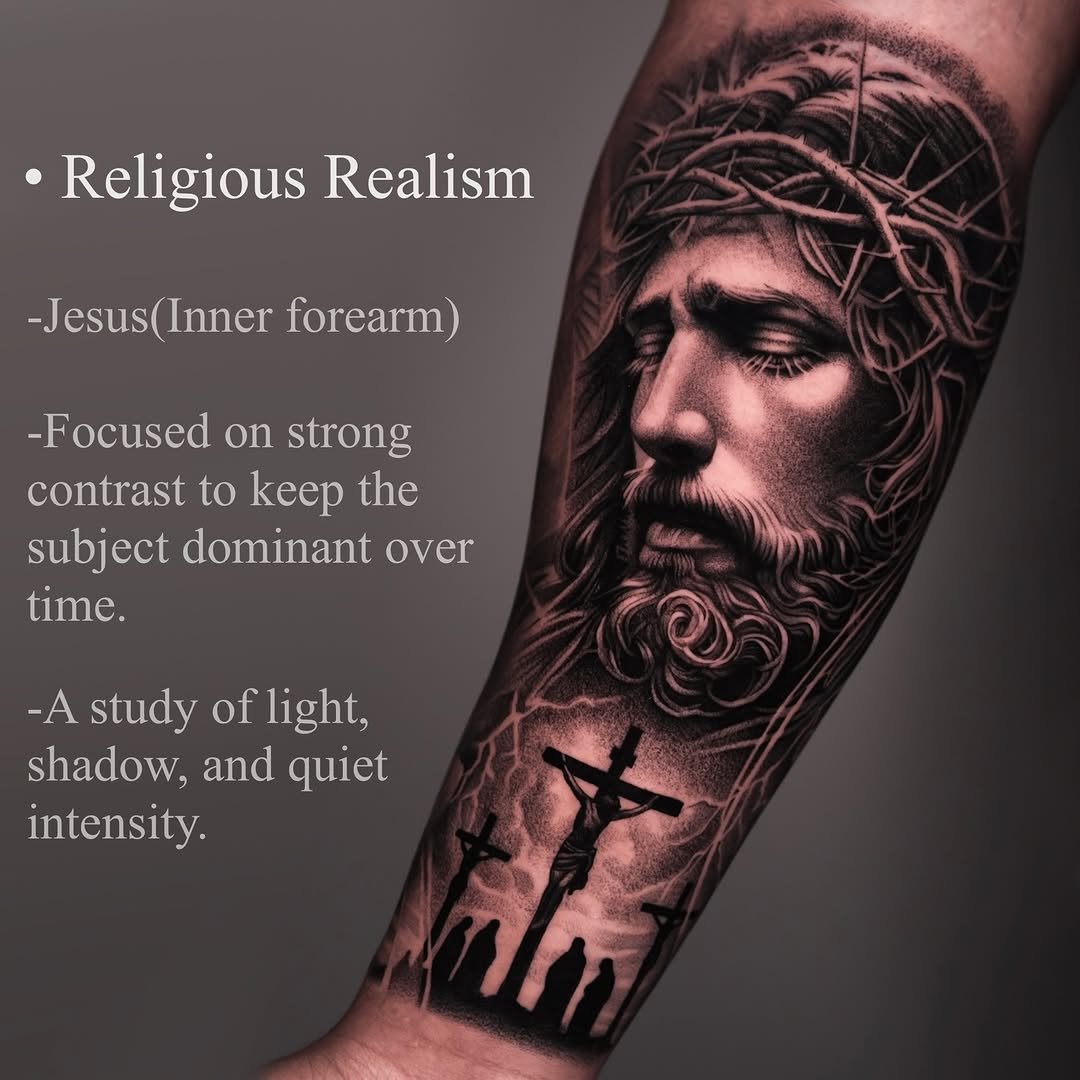 Tattoo by @tattooist_steven — realism, black_and_grey