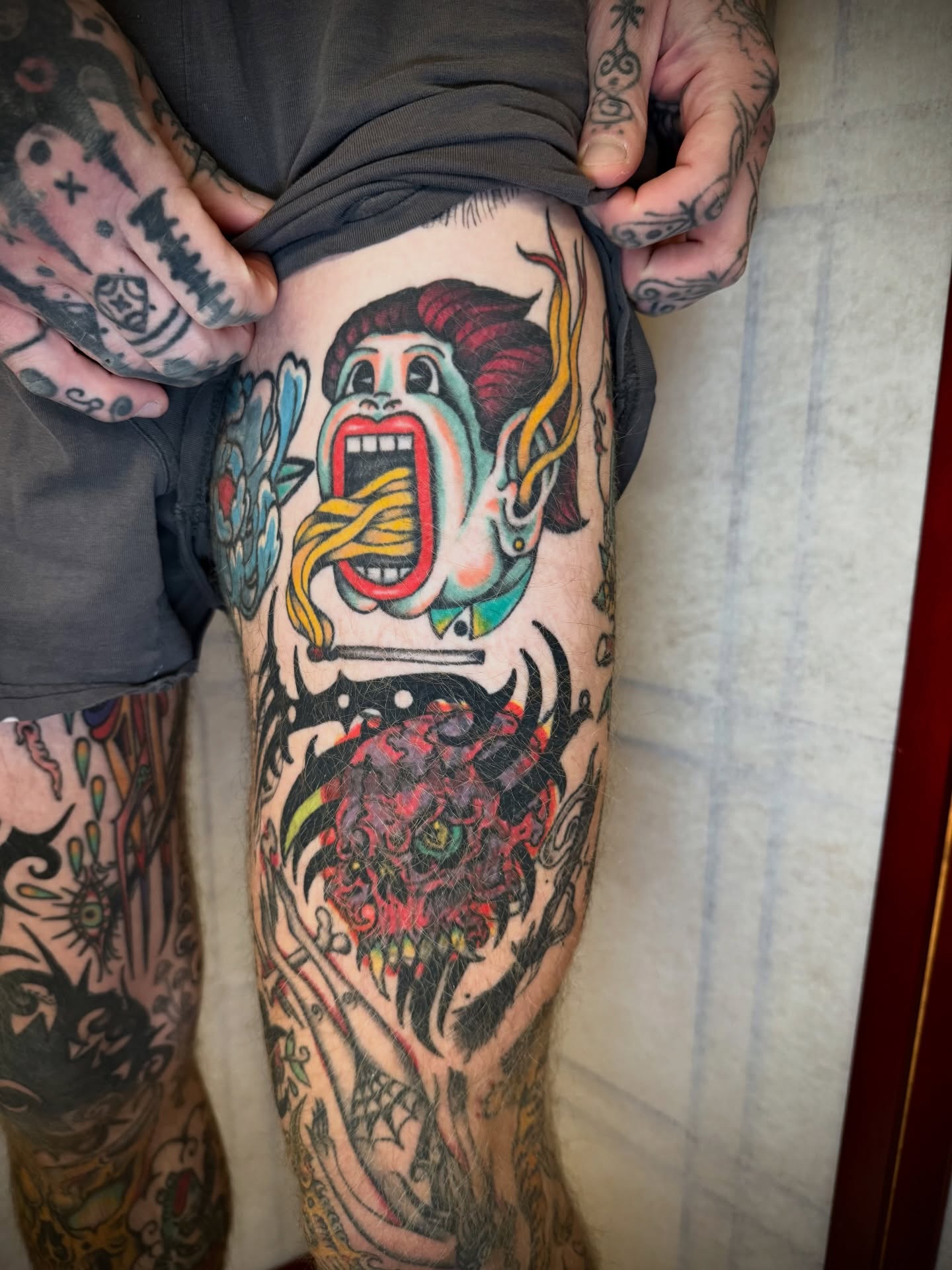 Tattoo by @jacobjamesk — american_traditional, dotwork