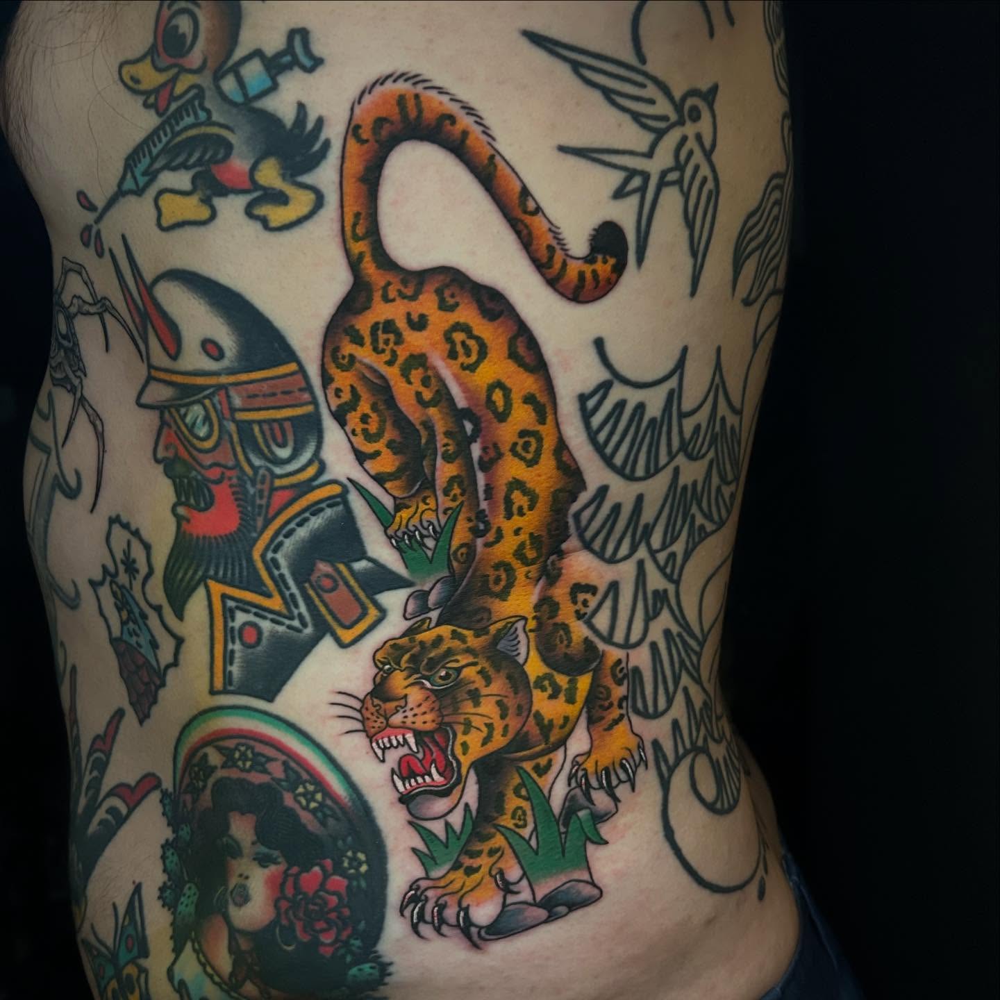Tattoo by @artbypops — american_traditional, dotwork