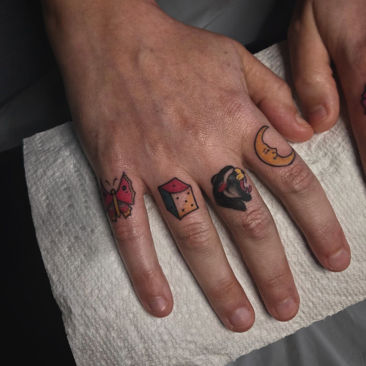 Finger tattoos dotwork tattoo on the hand by Alexandra Colella ✨️