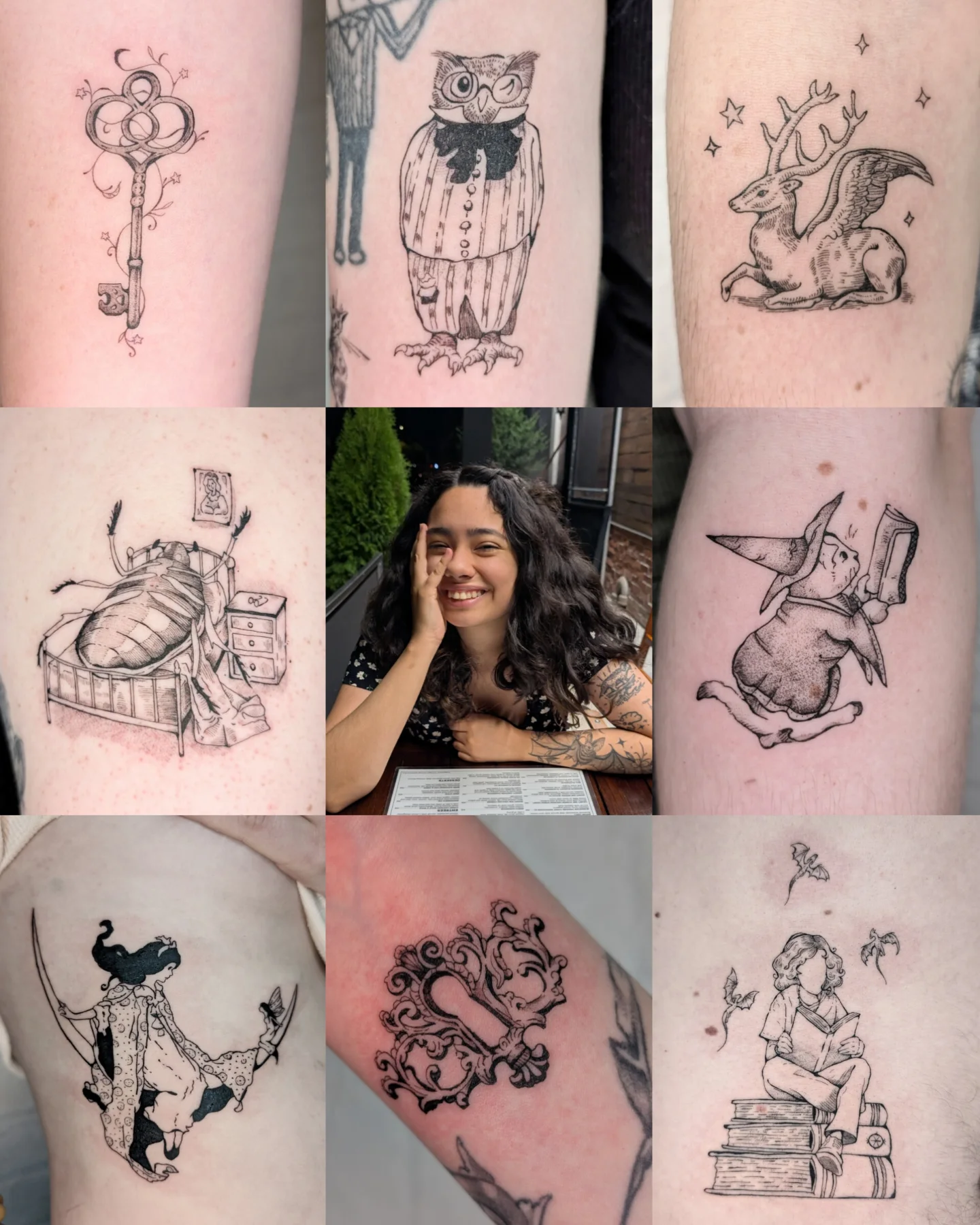 Owl neo-traditional tattoo on the forearm by mila