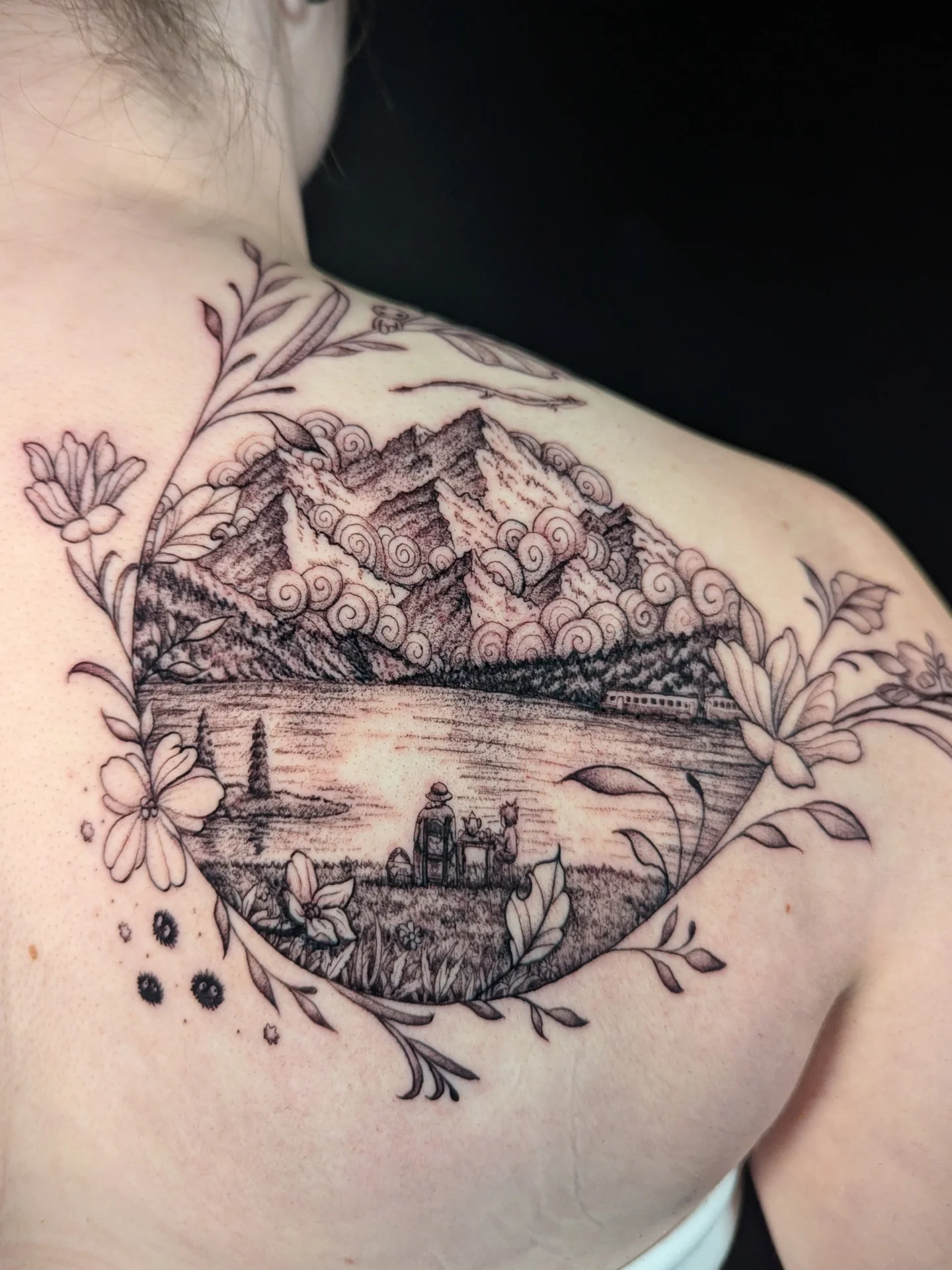 Tattoo by @fairytale_tattoos — dotwork, realism