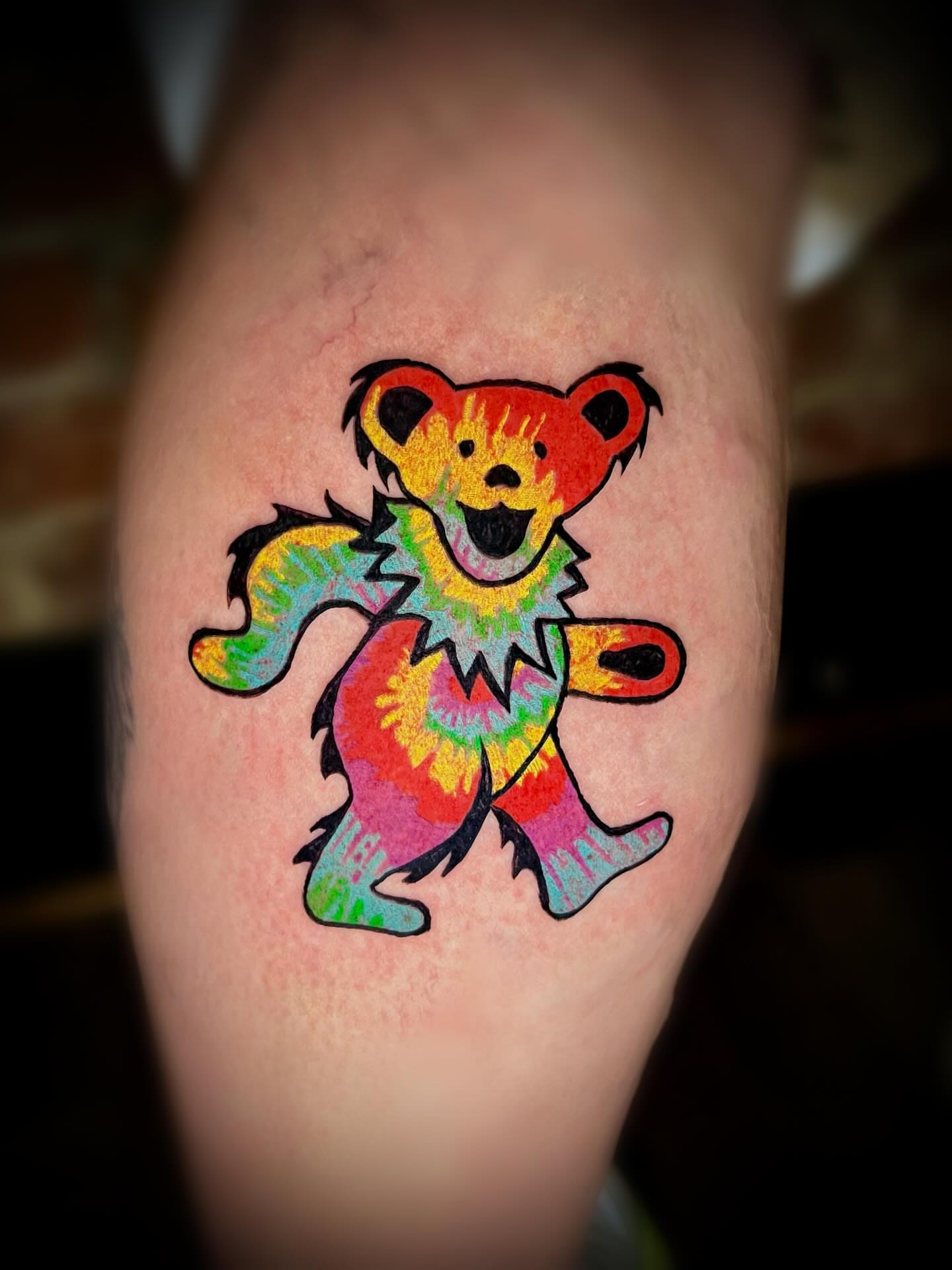 Grateful Dead bear new school tattoo on the forearm by Saint