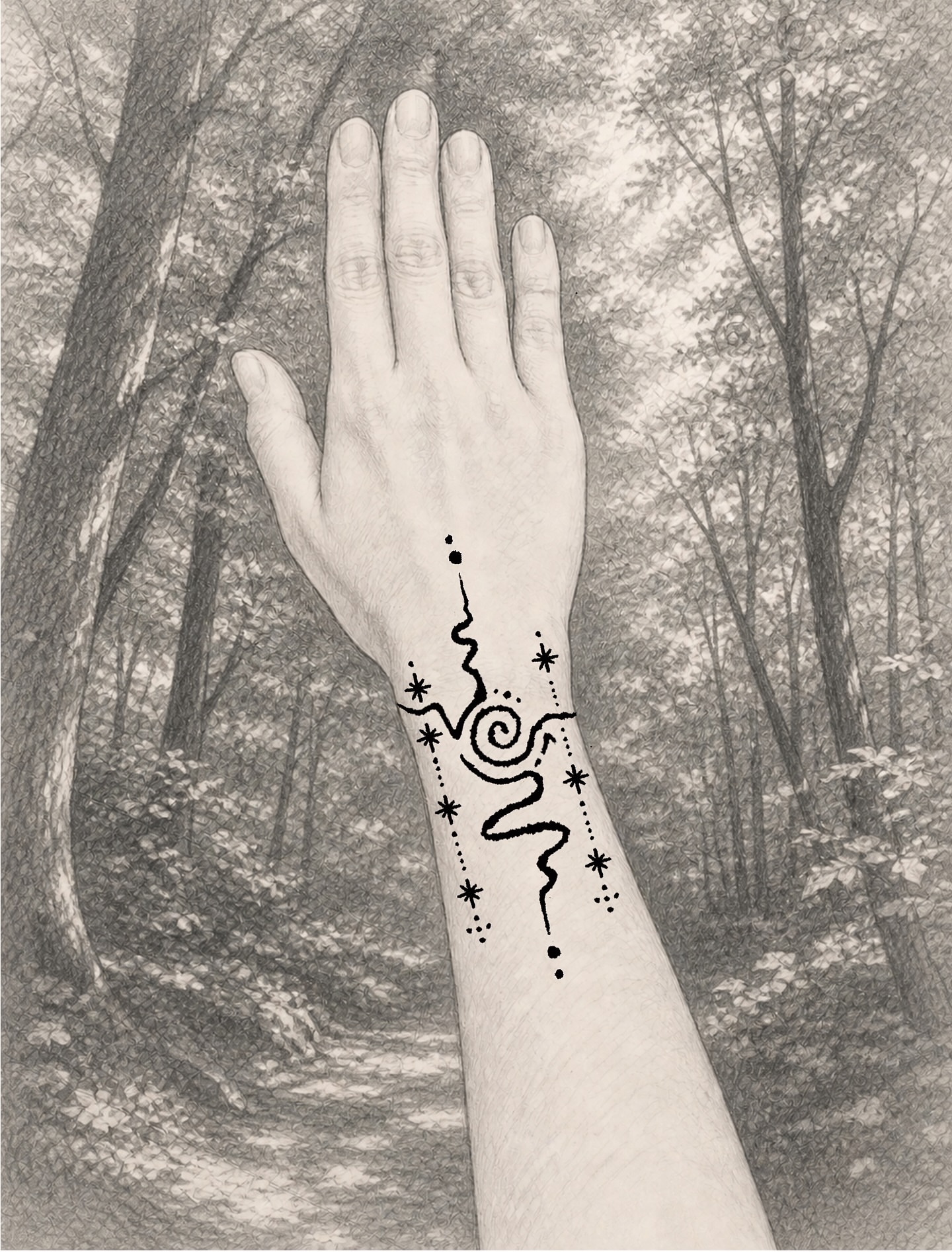 Tattoo by @pinking__tt — dotwork, geometric