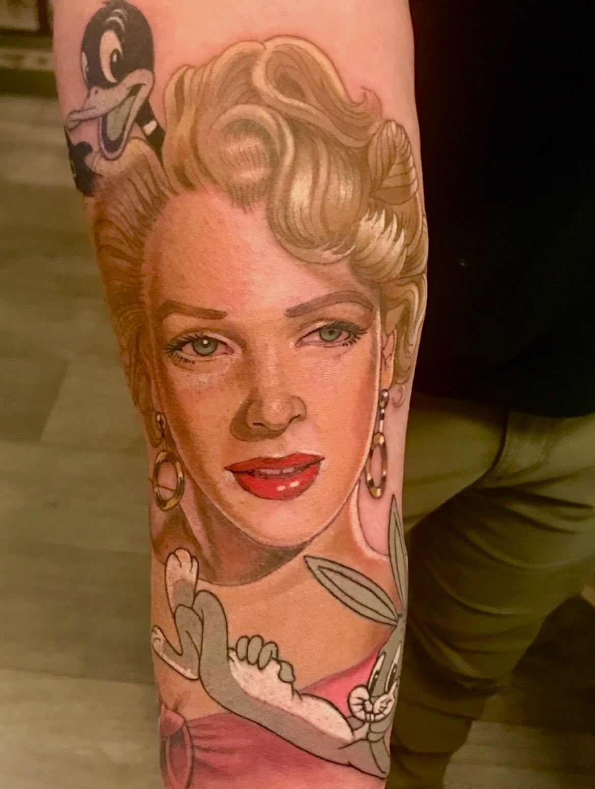 Woman realism tattoo on the forearm by Miles Maniaci, Chicago, Illinois
