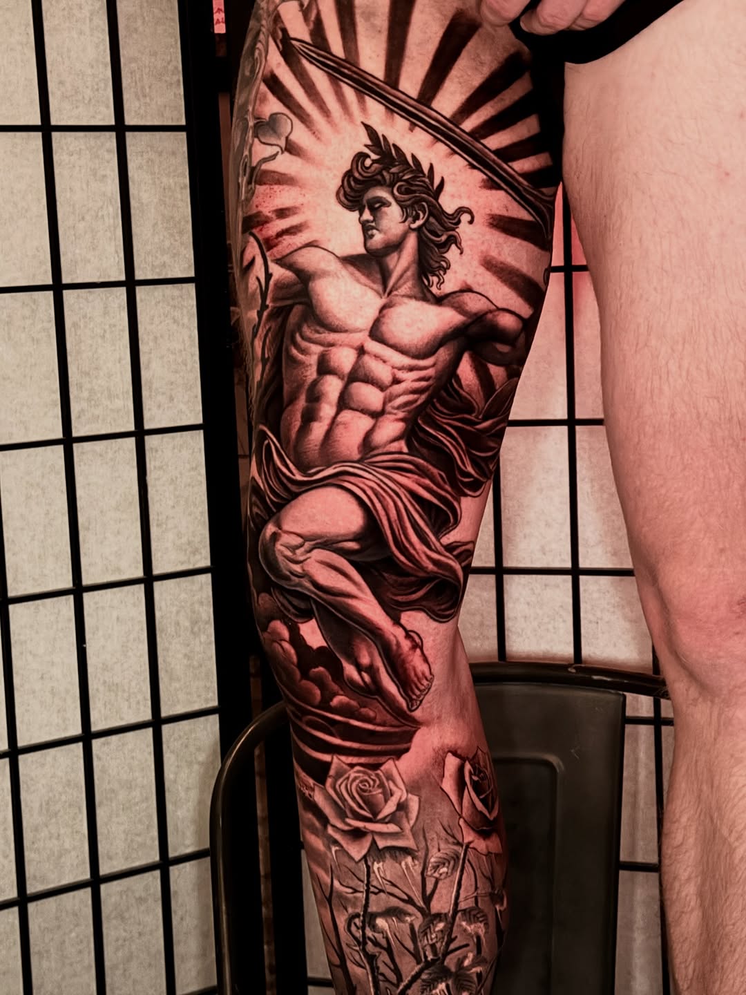 Tattoo by @jonmesatattoos โ realism, black_and_grey