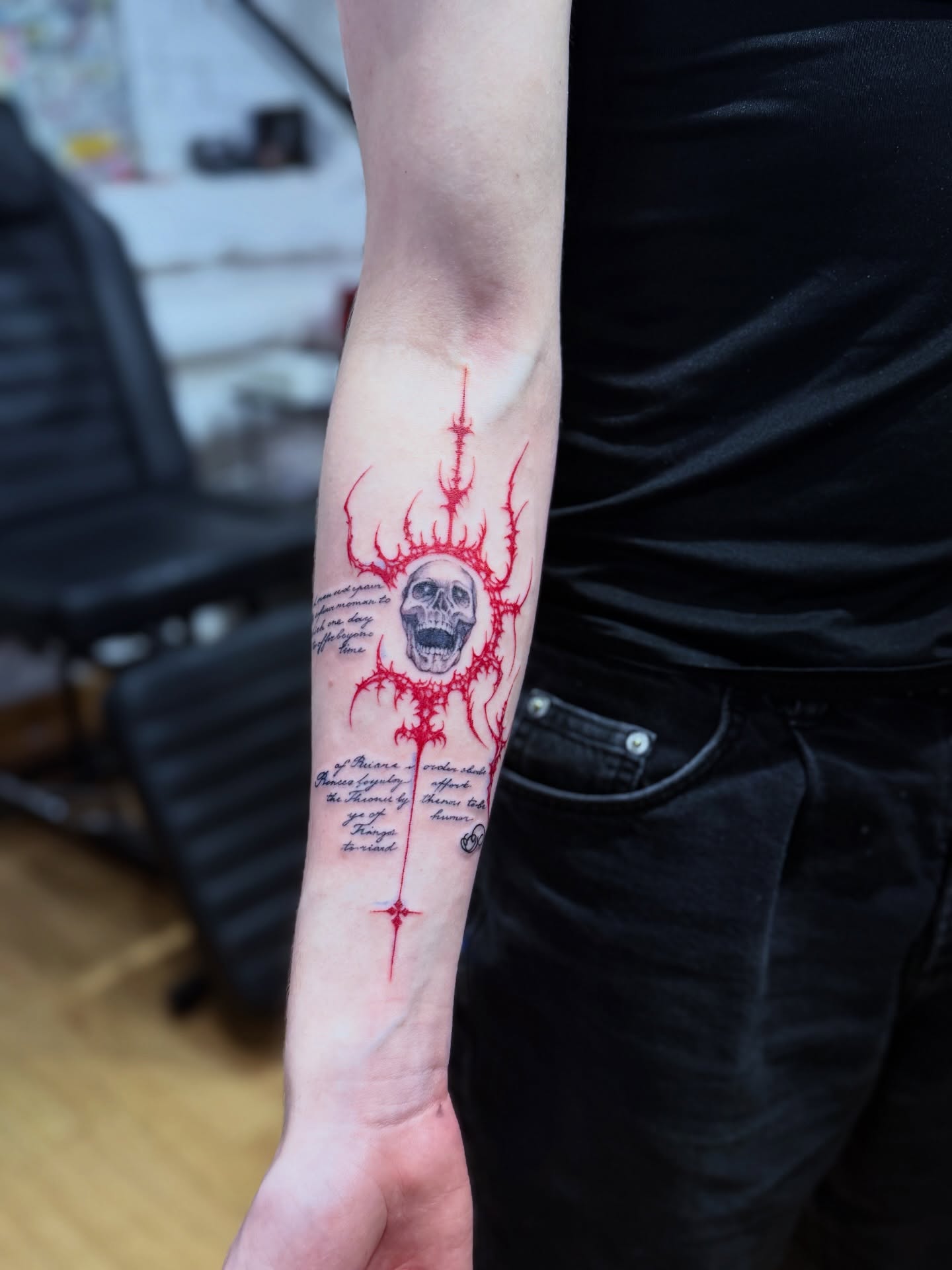Tattoo by @tattooist_aleksa — geometric, dark_realism