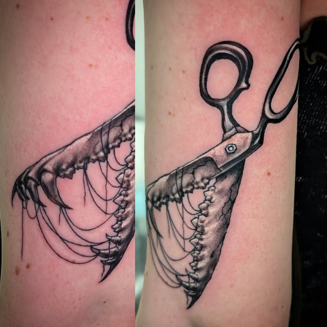 Tattoo by @loreleitattoos — black_and_grey, realism