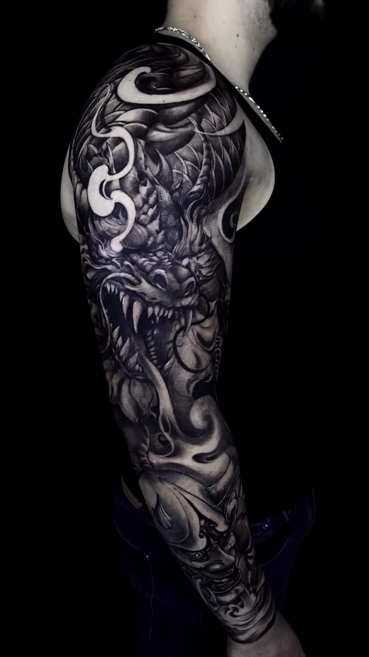 Dragon sleeve japanese irezumi tattoo by LaurenBeez