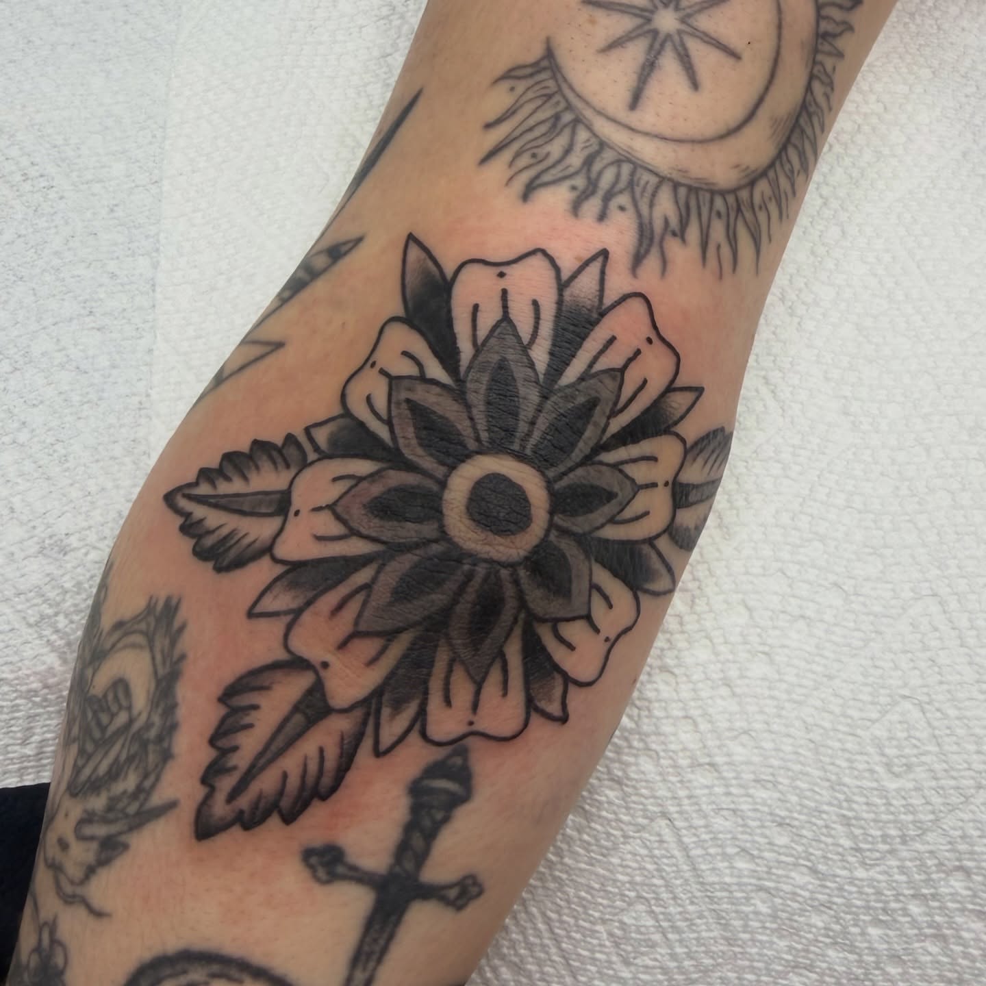 Tattoo by @s.hawtyseven — american_traditional, black_and_grey