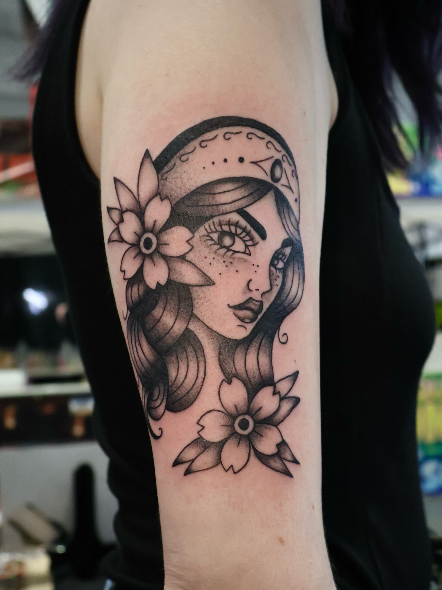 Tattoo by @rachelw.tattoo — black_and_grey, dotwork