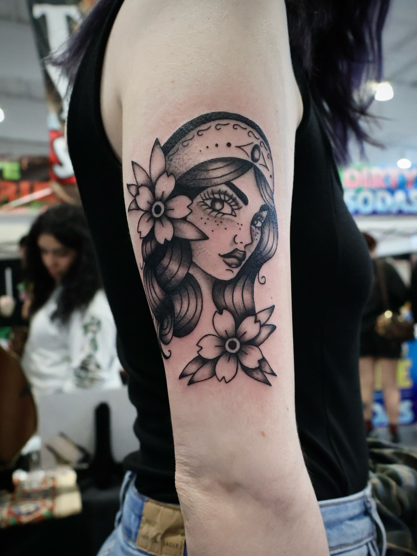 Tattoo by @rachelw.tattoo — american_traditional, dotwork