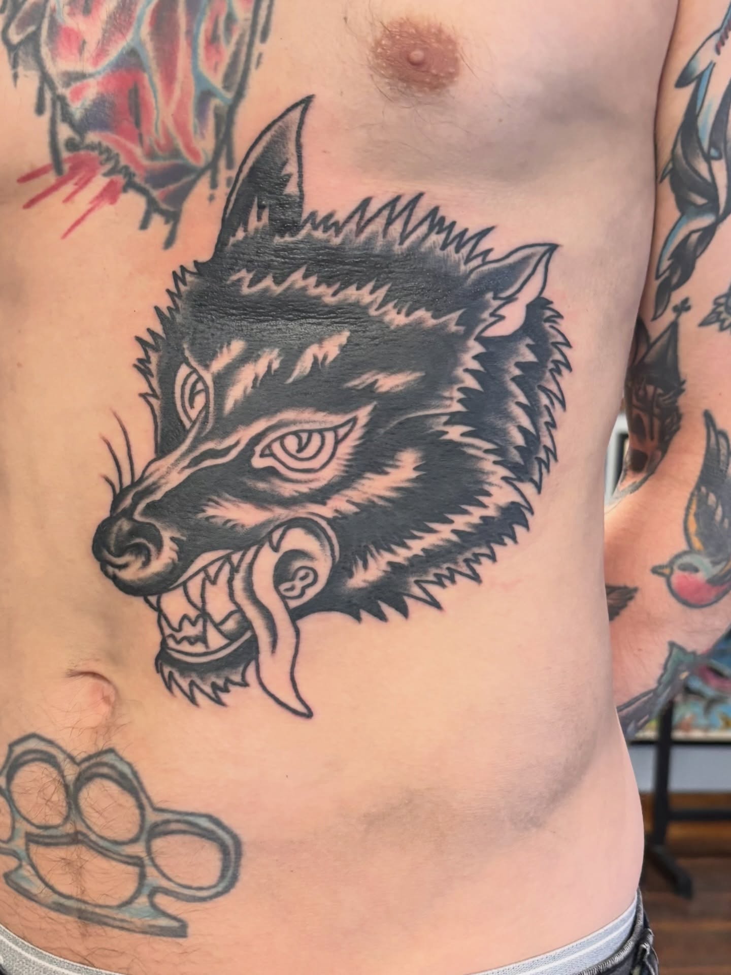 Tattoo by @stevereidtattoo — black_and_grey