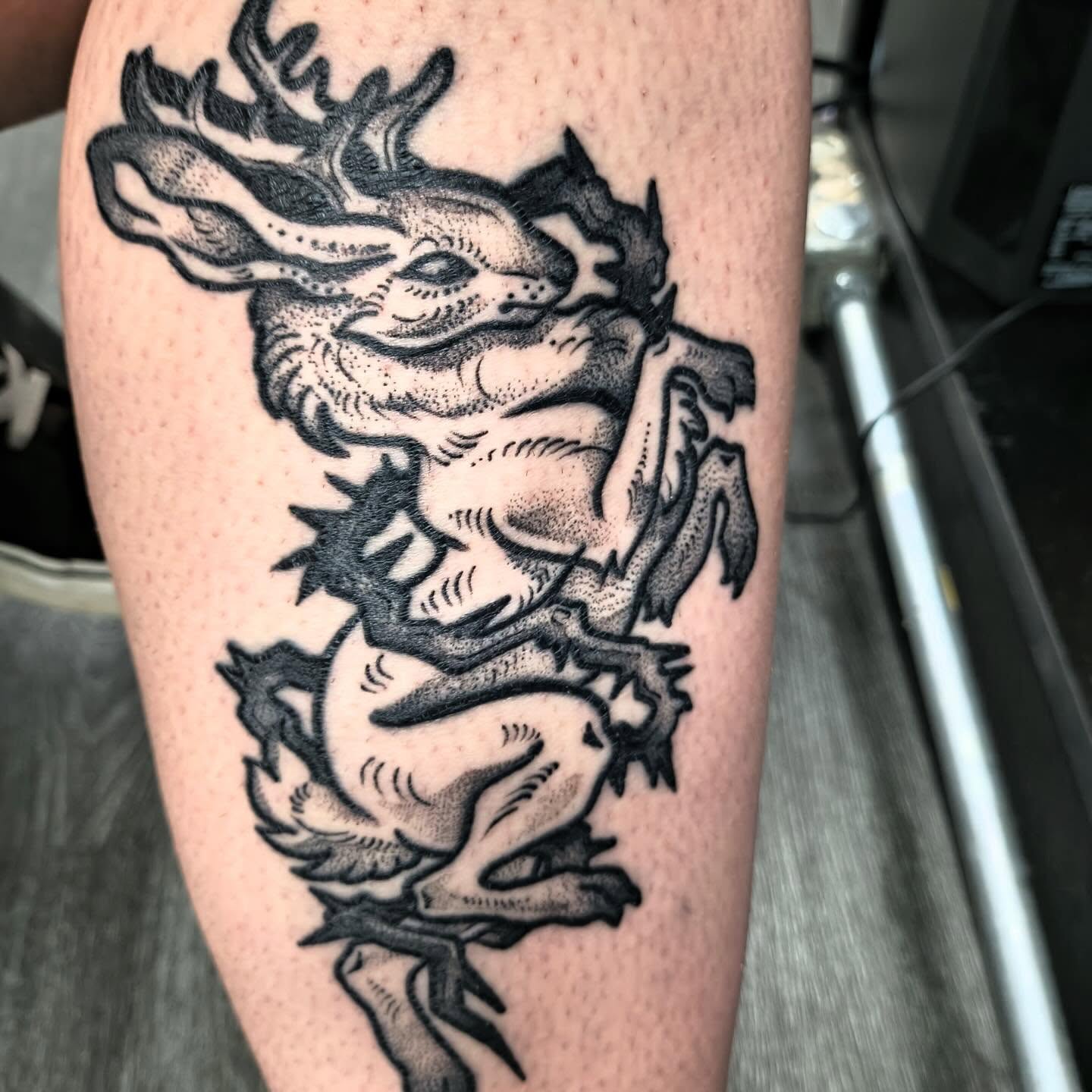 Tattoo by @hyenainks — dotwork