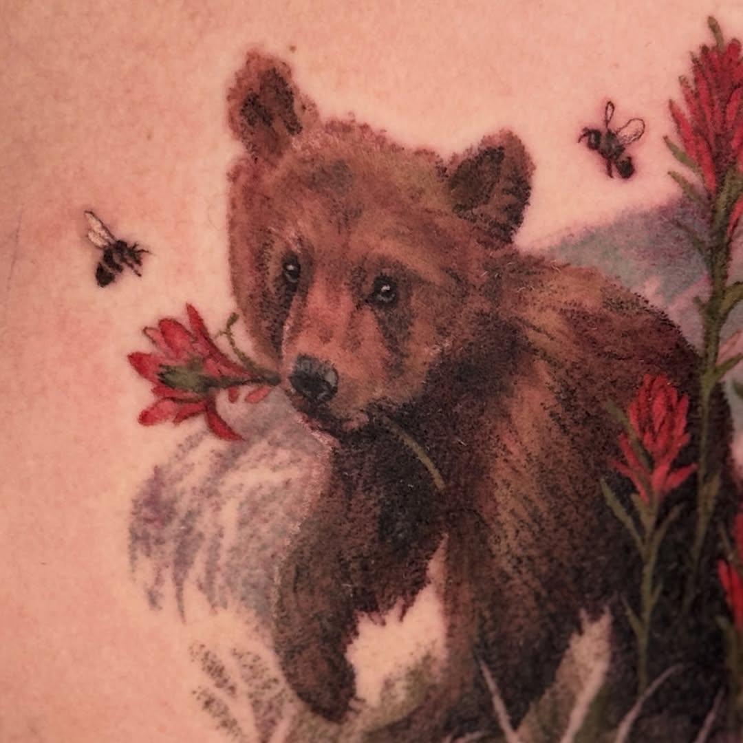 Tattoo by @pokiepookie — realism, black_and_grey