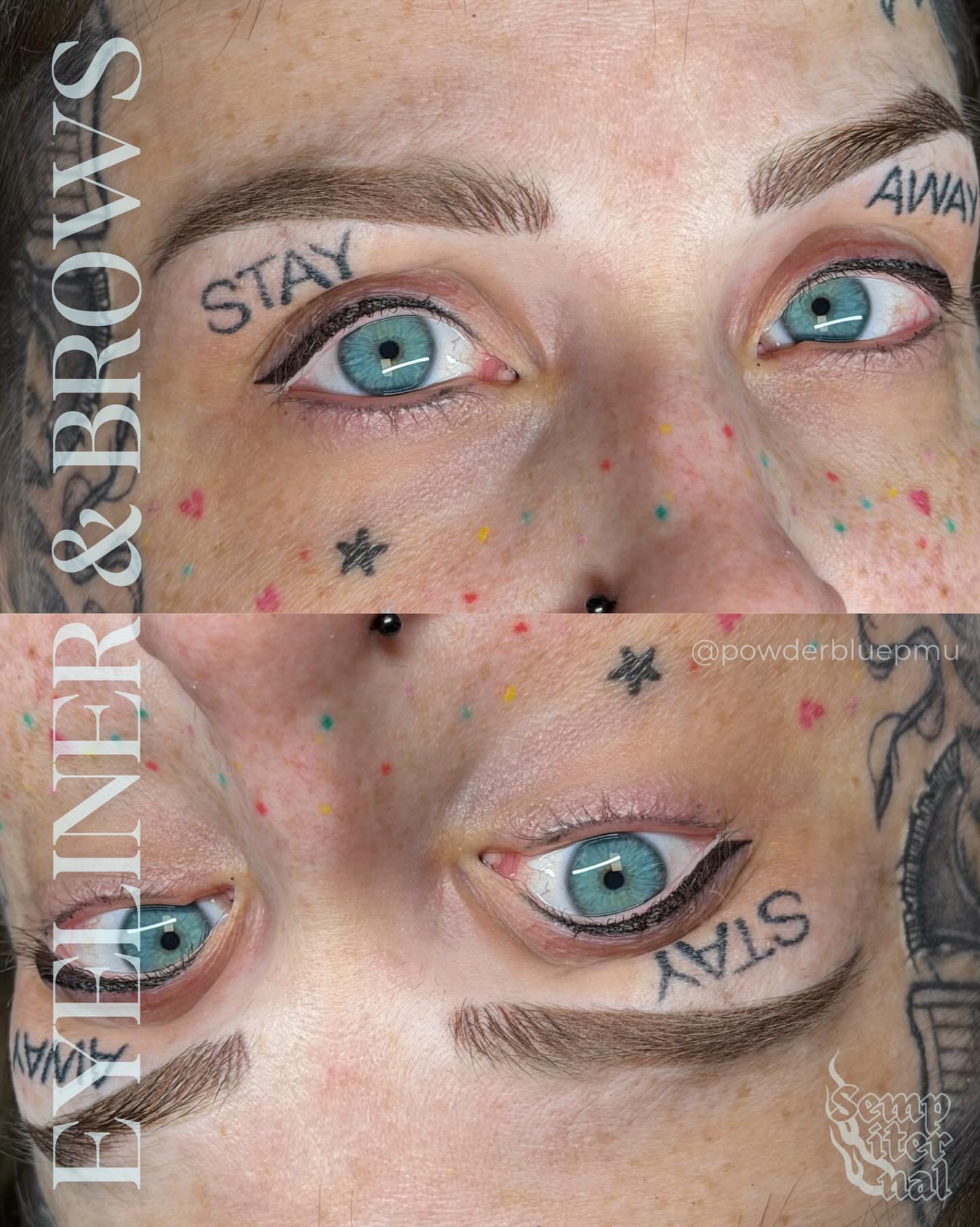 Eyeliner & brows fine line tattoo on the head by Morgan ✨ CT Cosmetic Tattoo