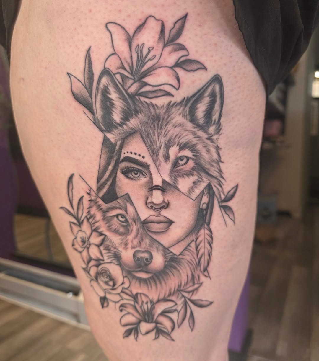Tattoo by @cassiealtattoos — realism, black_and_grey