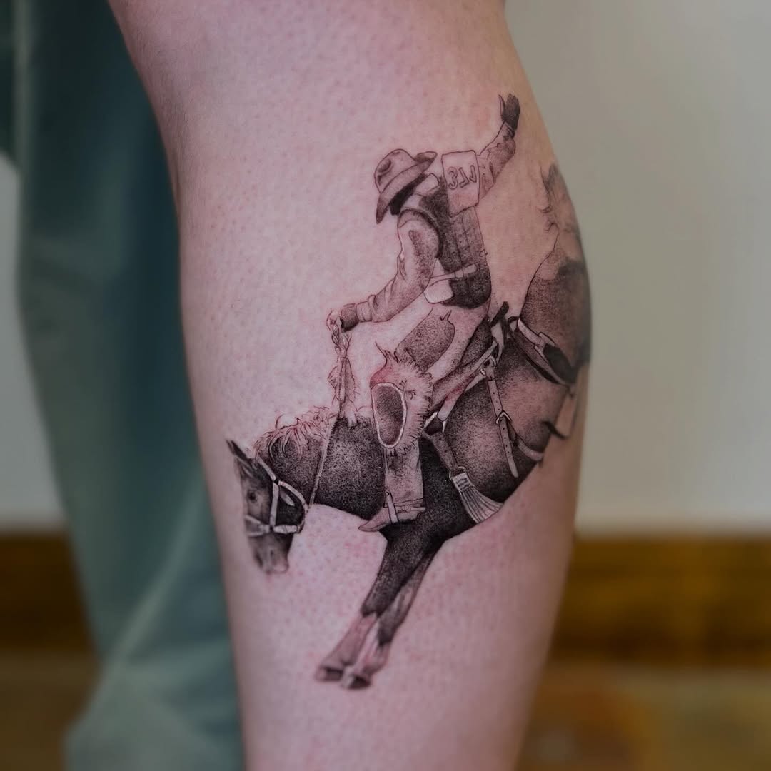 Tattoo by @popkerntattoos — realism, dotwork