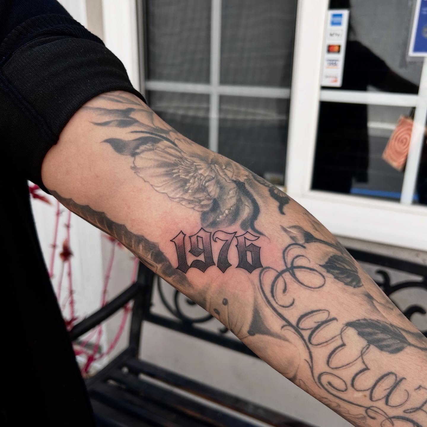 Tattoo by @birdytattoos_ — black_and_grey