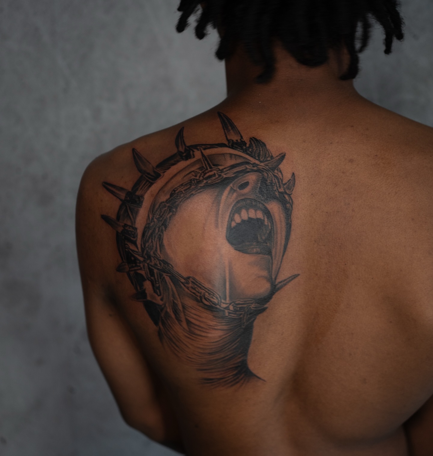 Tattoo by @inkbydame — black_and_grey, realism