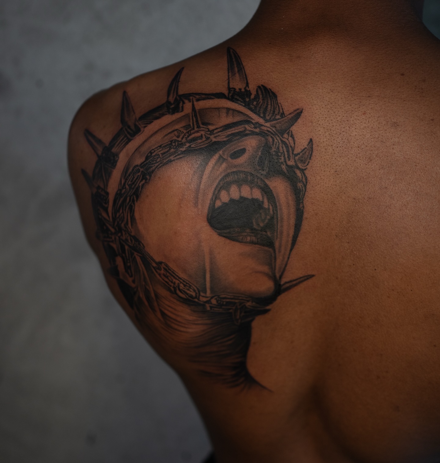 Tattoo by @inkbydame — black_and_grey