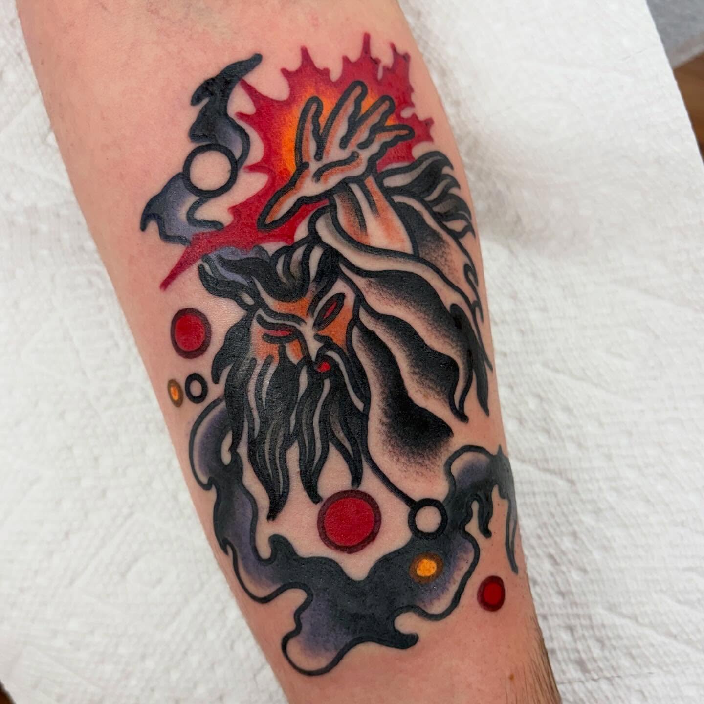 Tattoo by @adriangodoy84 — american_traditional, dotwork