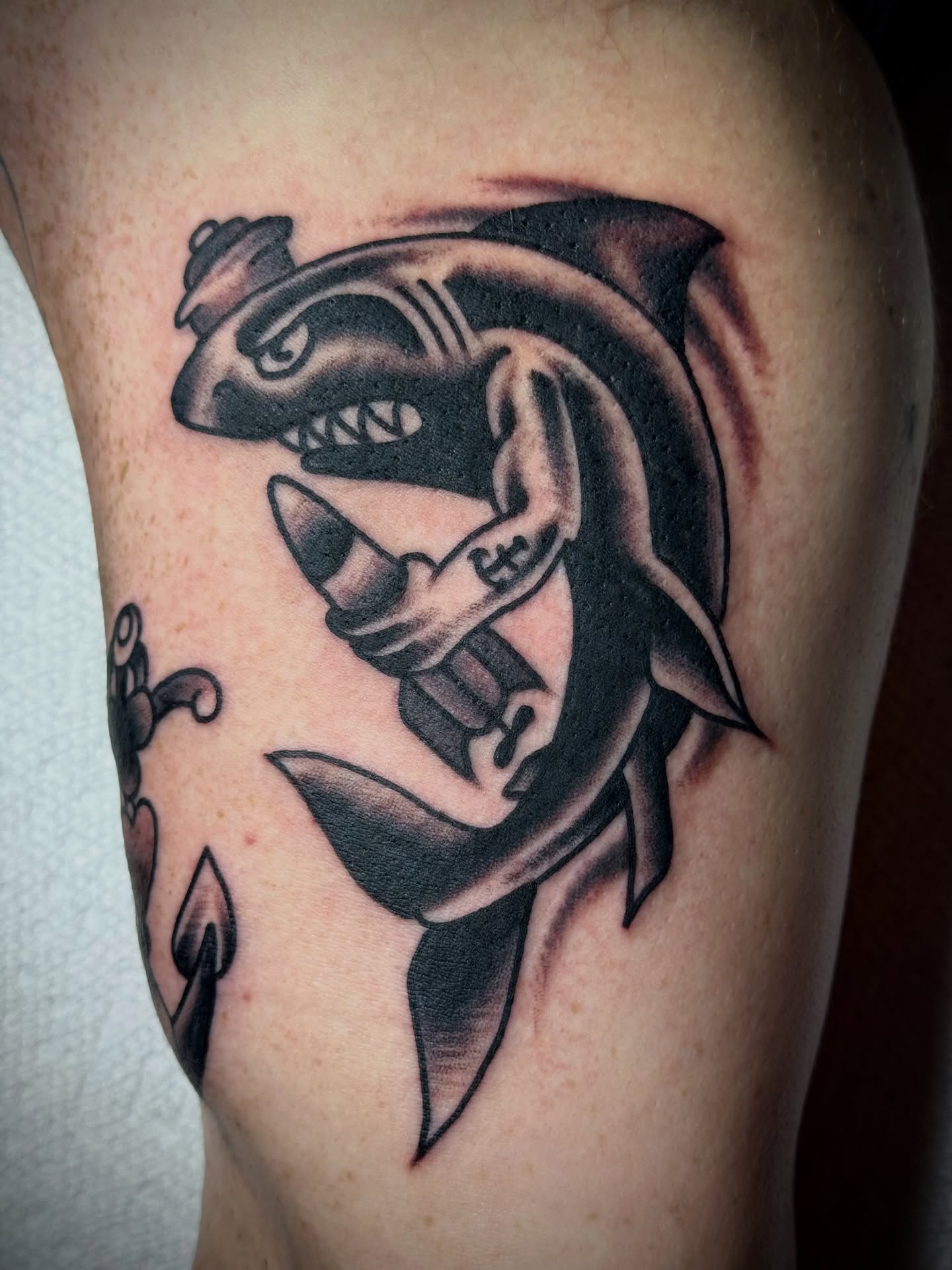 Tattoo by @chuckderek_ — american_traditional, black_and_grey