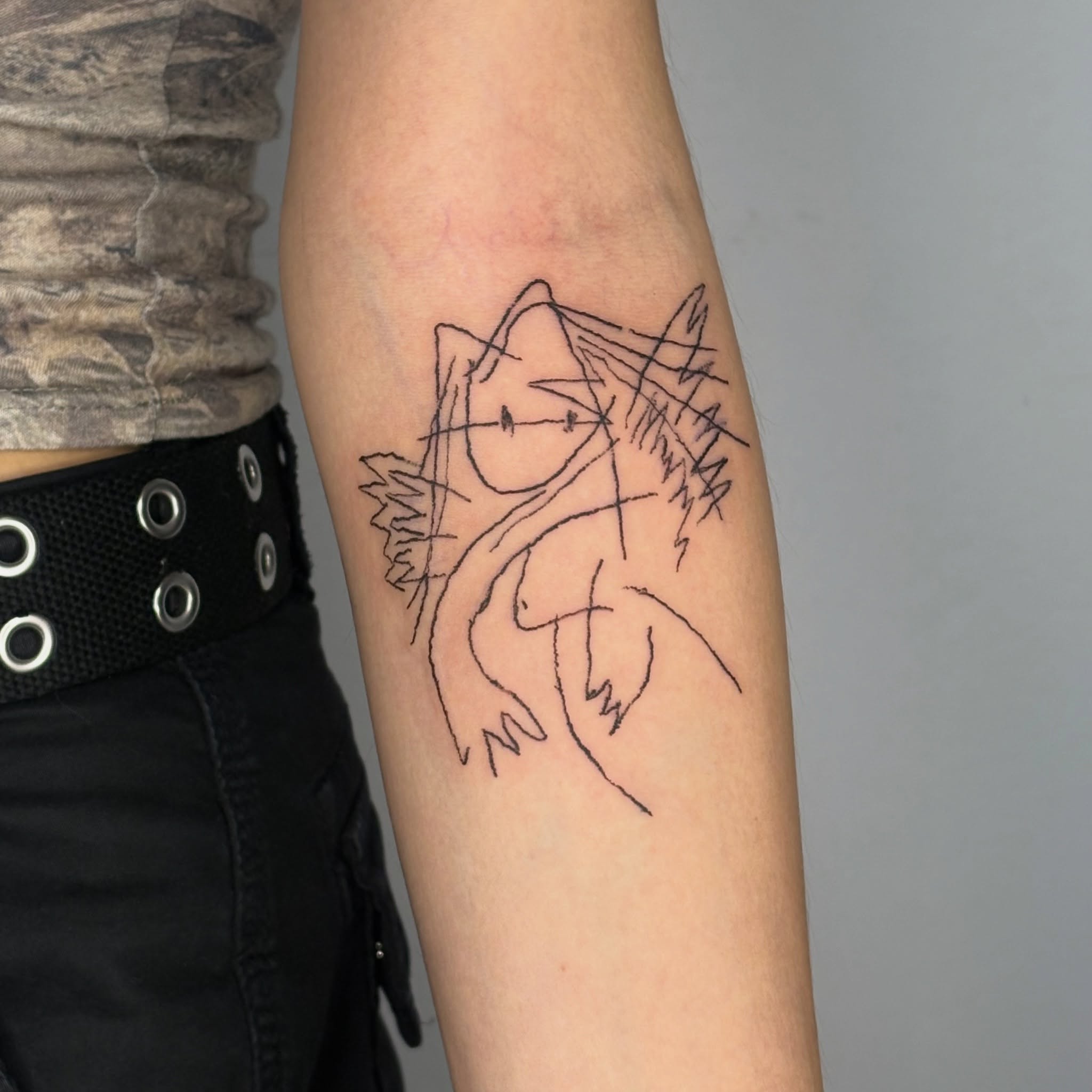 Tattoo by @seayalaterpirate — minimalist, sketch
