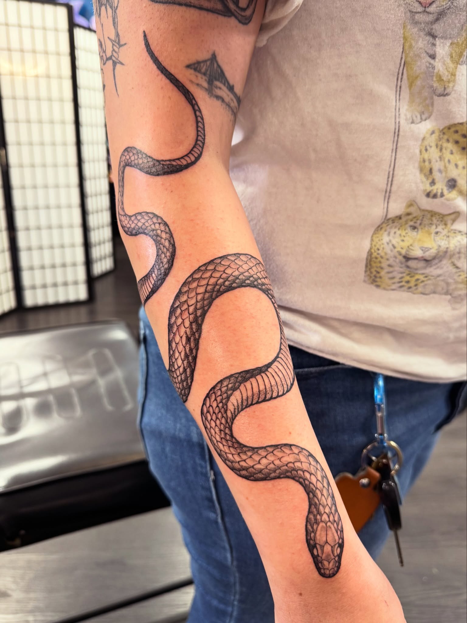 Tattoo by @weaponix — black_and_grey