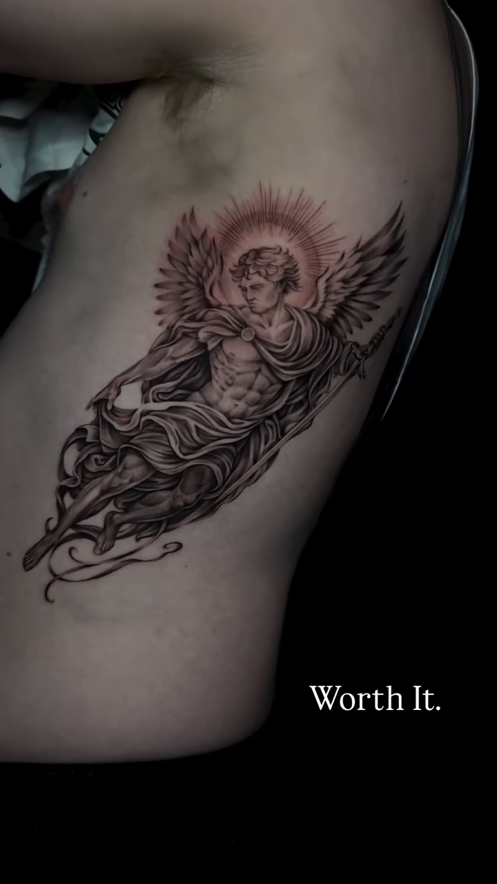 Angel realism tattoo by Dani B.