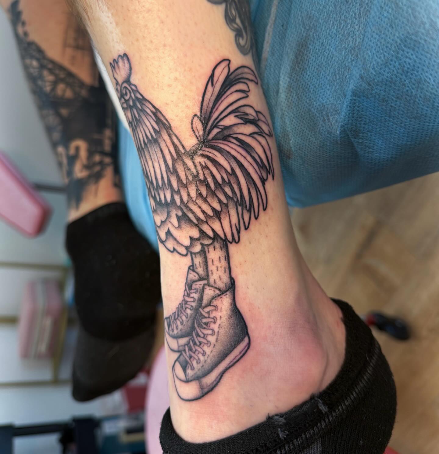 Tattoo by @rockylovetattoos — black_and_grey