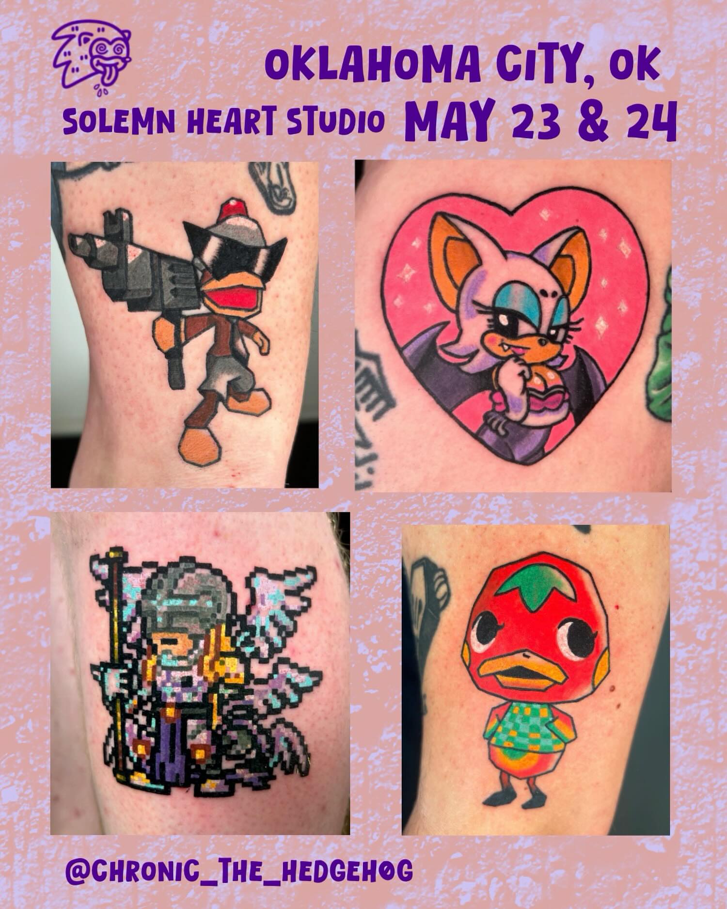 Video game characters dotwork tattoo on the forearm by Ollie