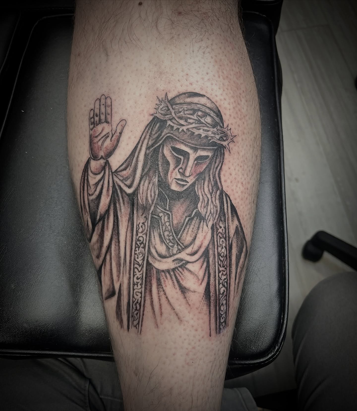 Tattoo by @selenamariatattoos — realism, black_and_grey