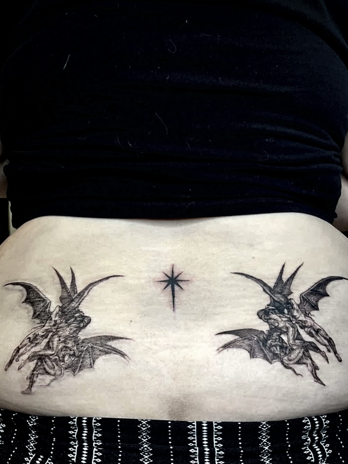 Demons black and grey tattoo on the ribs by ★ Val! ★ Tattoo Artist