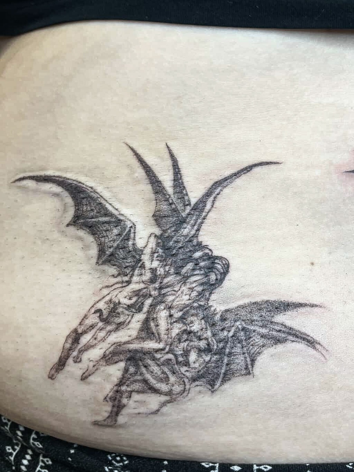 Dragon realism tattoo on the thigh by ★ Val! ★ Tattoo Artist
