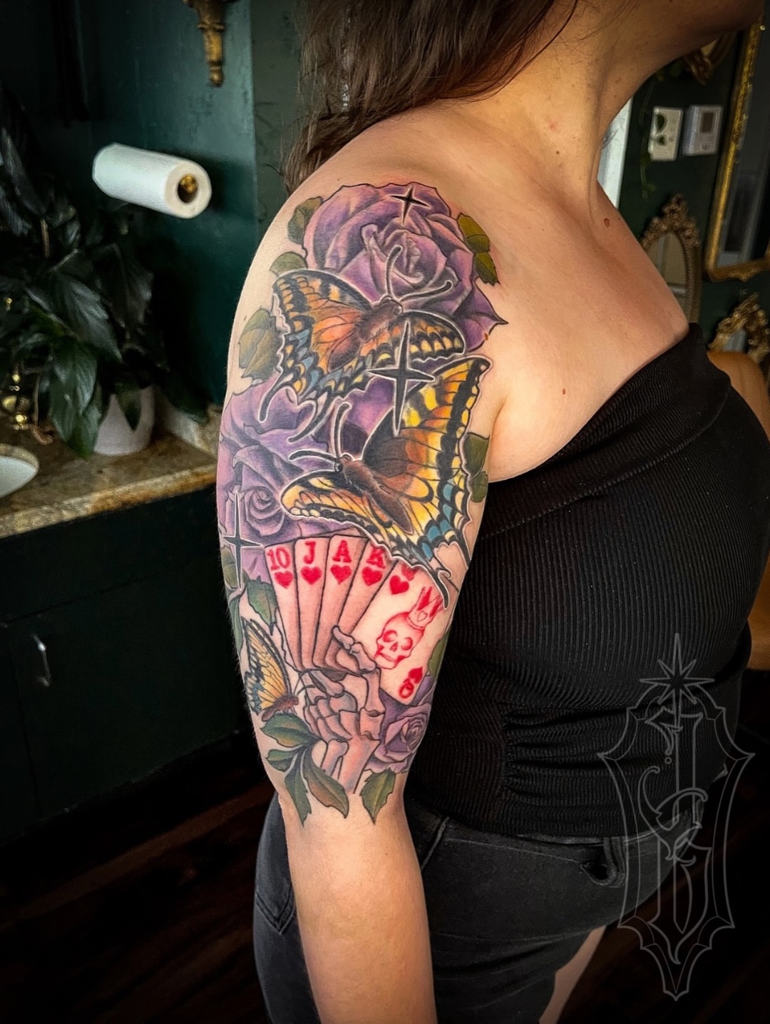 Tattoo by @j.breeziee — american_traditional, dotwork