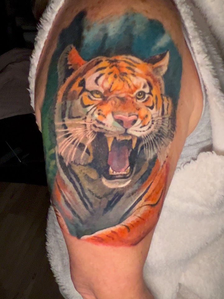 Tattoo by @jamesrichtattoos — realism, watercolor