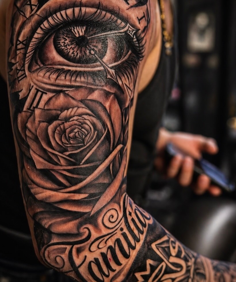 Surrealism tattoo on the forearm by PMU Artist