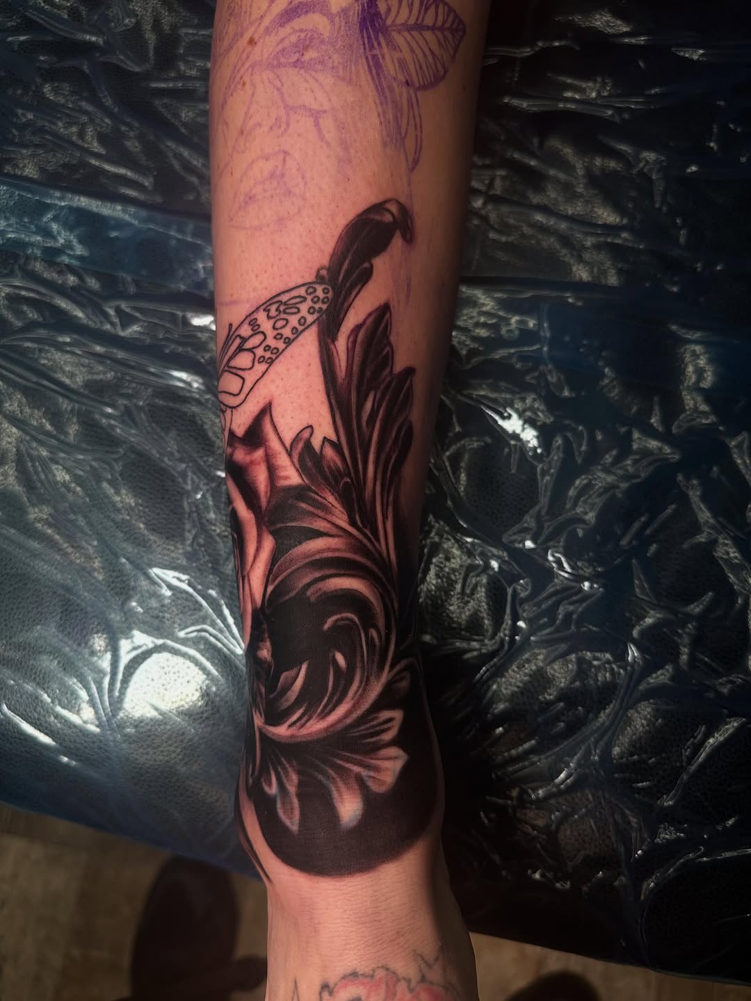 Tattoo by @daggerface_toon — black_and_grey, ornamental