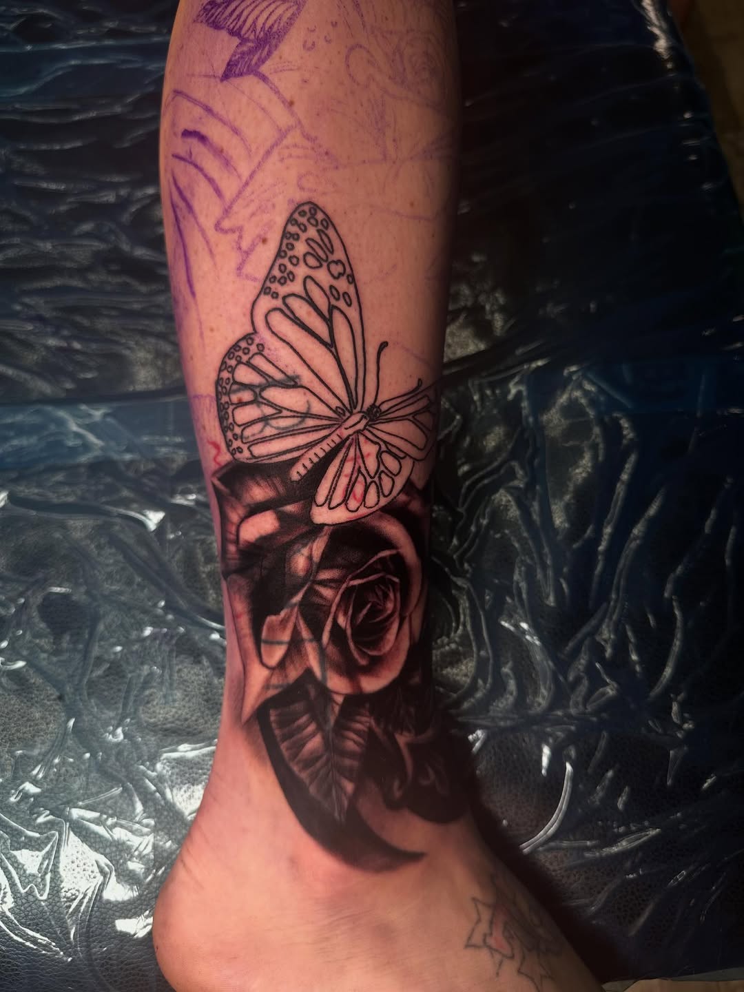 Tattoo by @daggerface_toon — black_and_grey, realism
