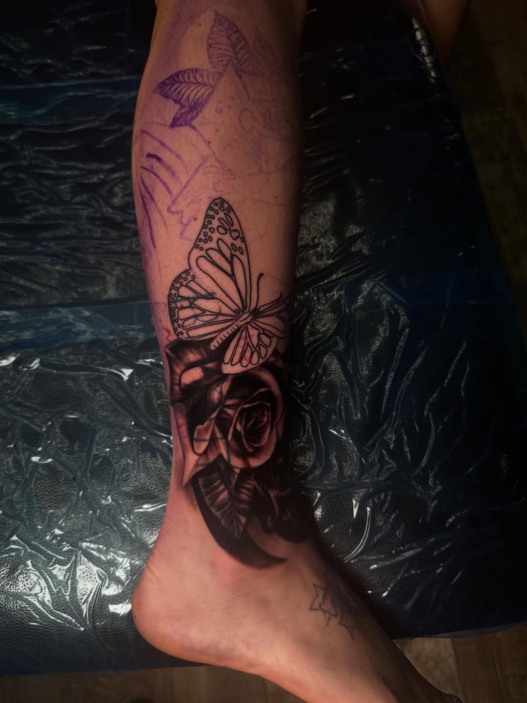 Tattoo by @daggerface_toon — black_and_grey, realism