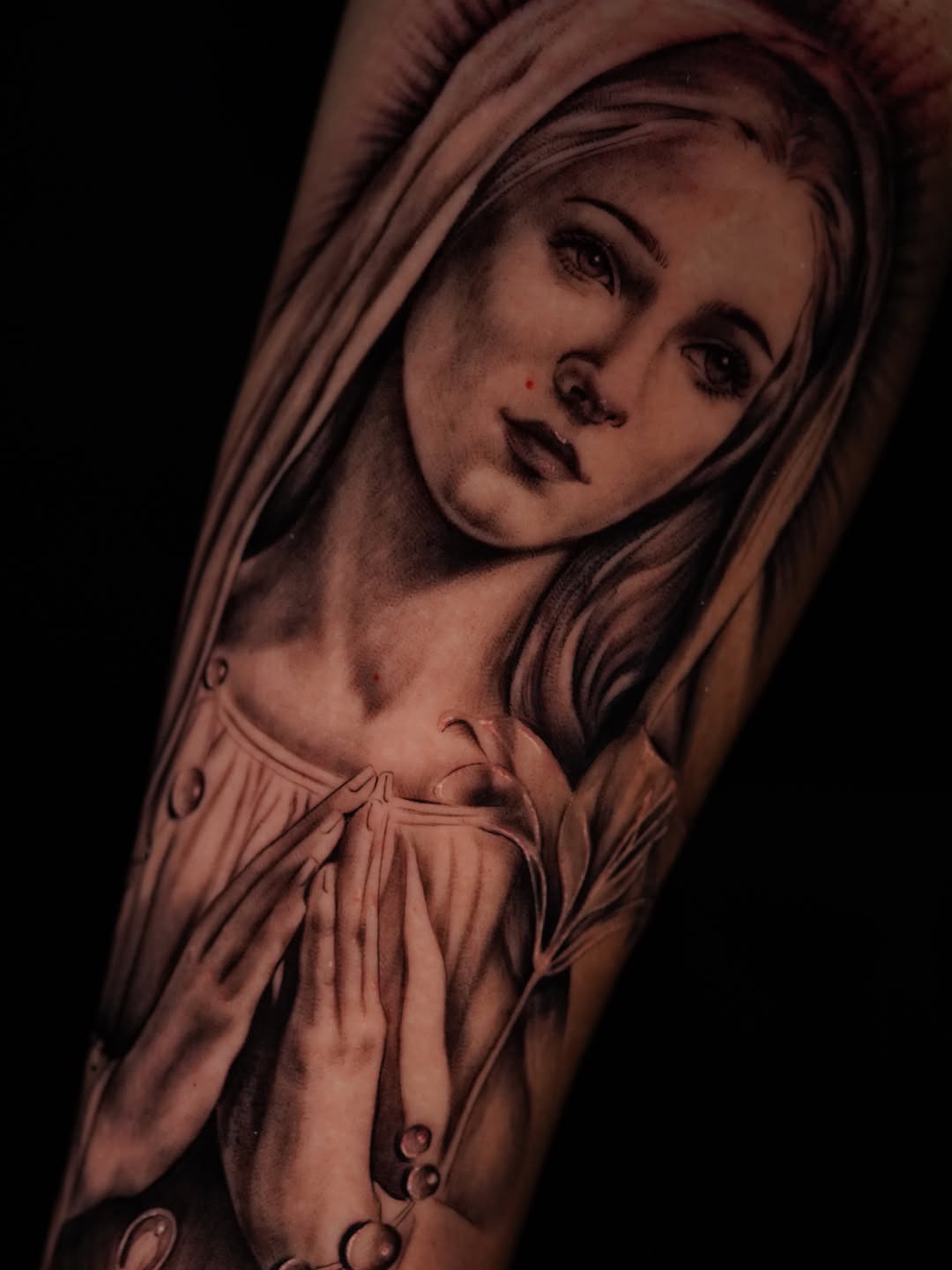 Chicano tattoo on the forearm by Jennifer Garcia
