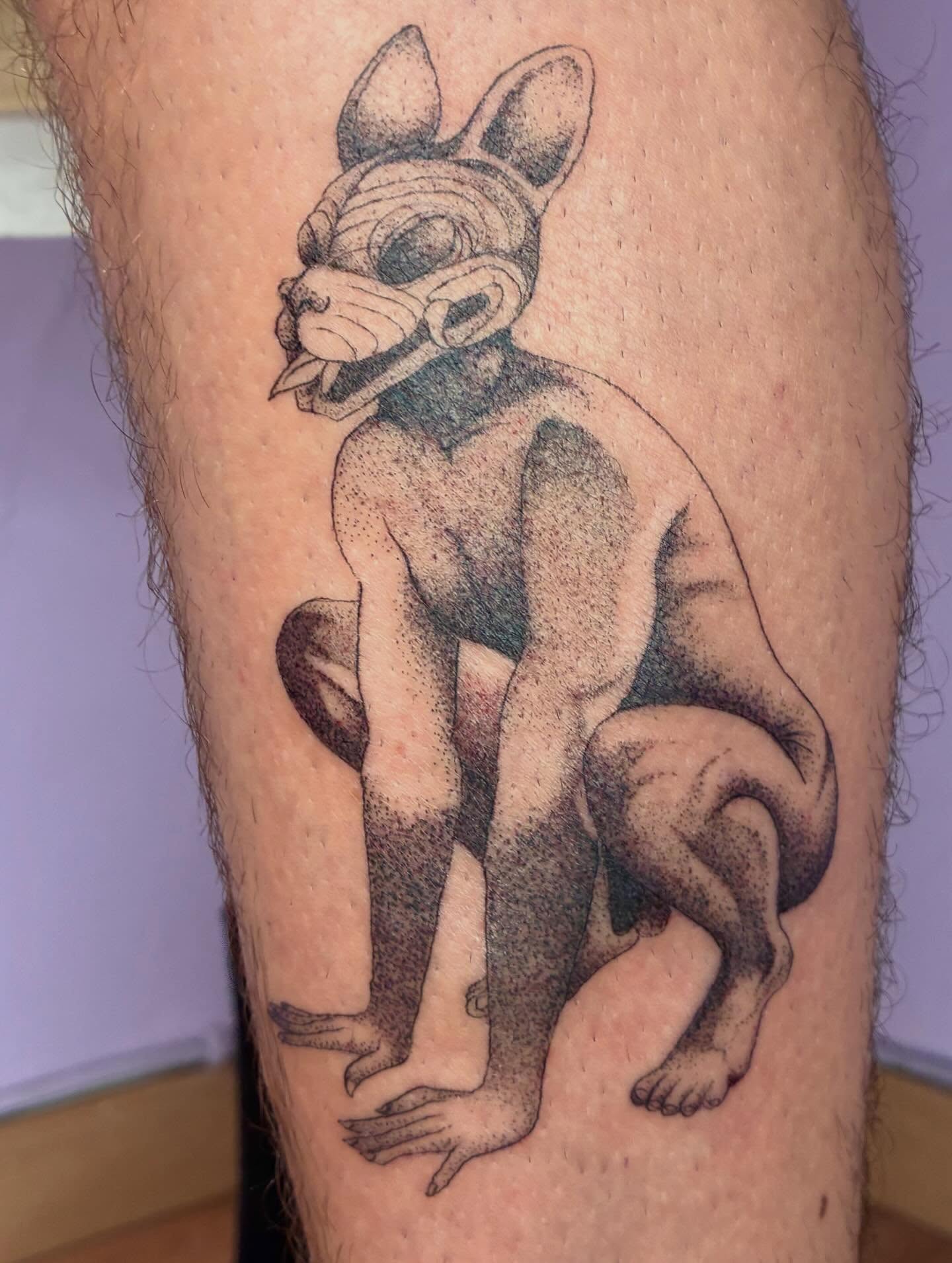 Dog dotwork tattoo on the forearm by ∘≁≀Gæish∀ ⍕ ◯⊂ⅇl⌾tl≀≁∘