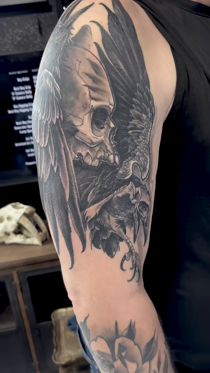 Tattoo by @jonhighland — dark_realism, black_and_grey